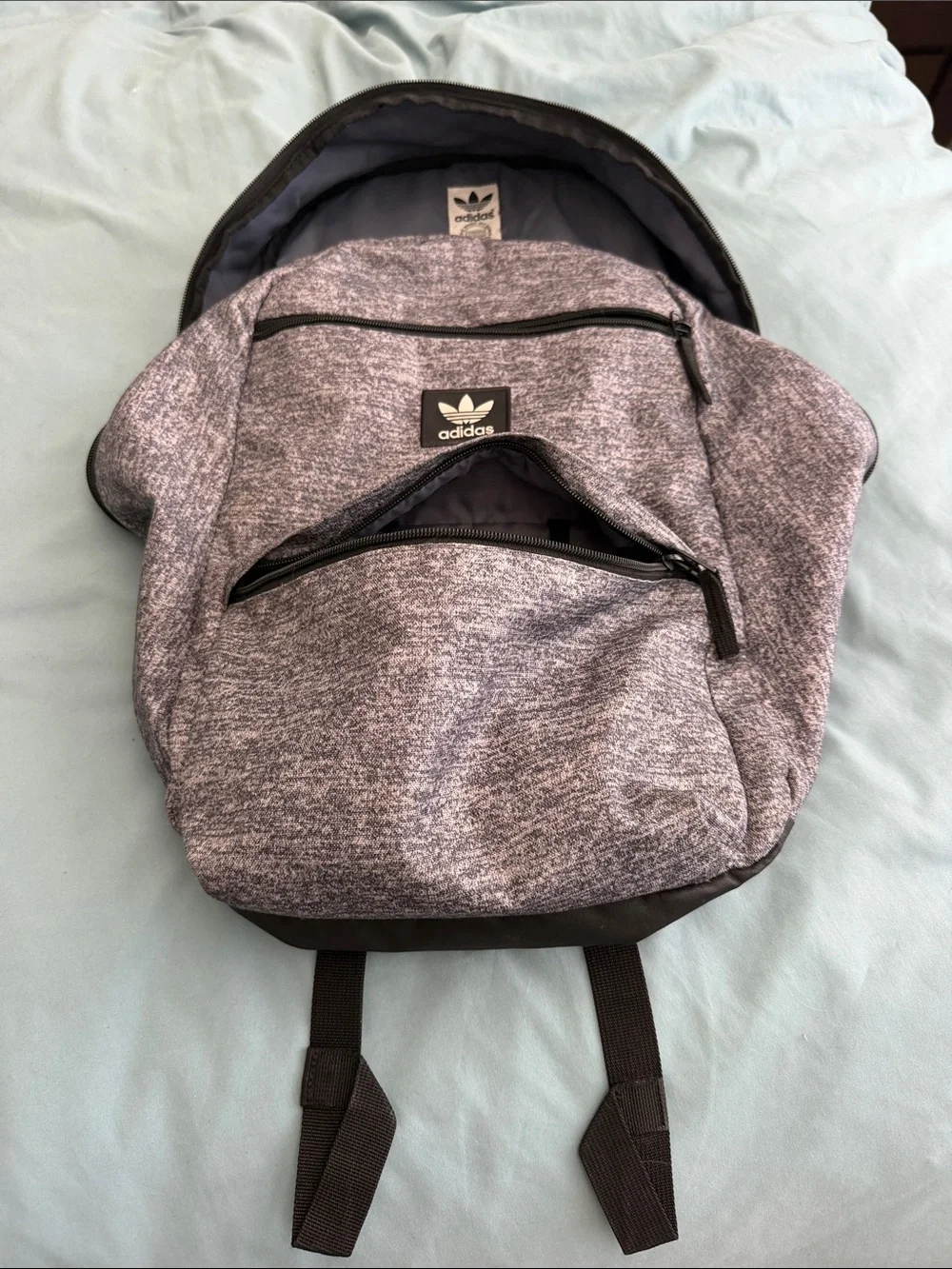adidas Men’s Heather Gray Backpack with Black Accents